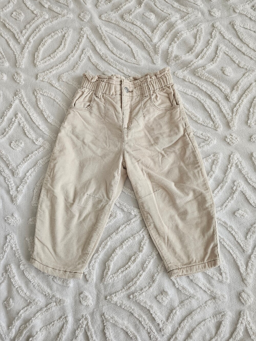 Zara Light Beige Corduroy Kids Pants